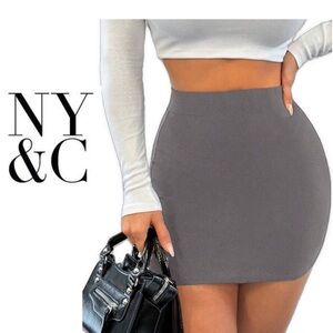 NY&CO Gray mini bodycon skirt women’s size 10